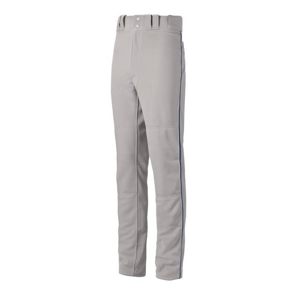 Pantaloni Mizuno Baseball Premier Pro Piped G2 Uomo - Grigie/Blu Marino - 41302-HYZG